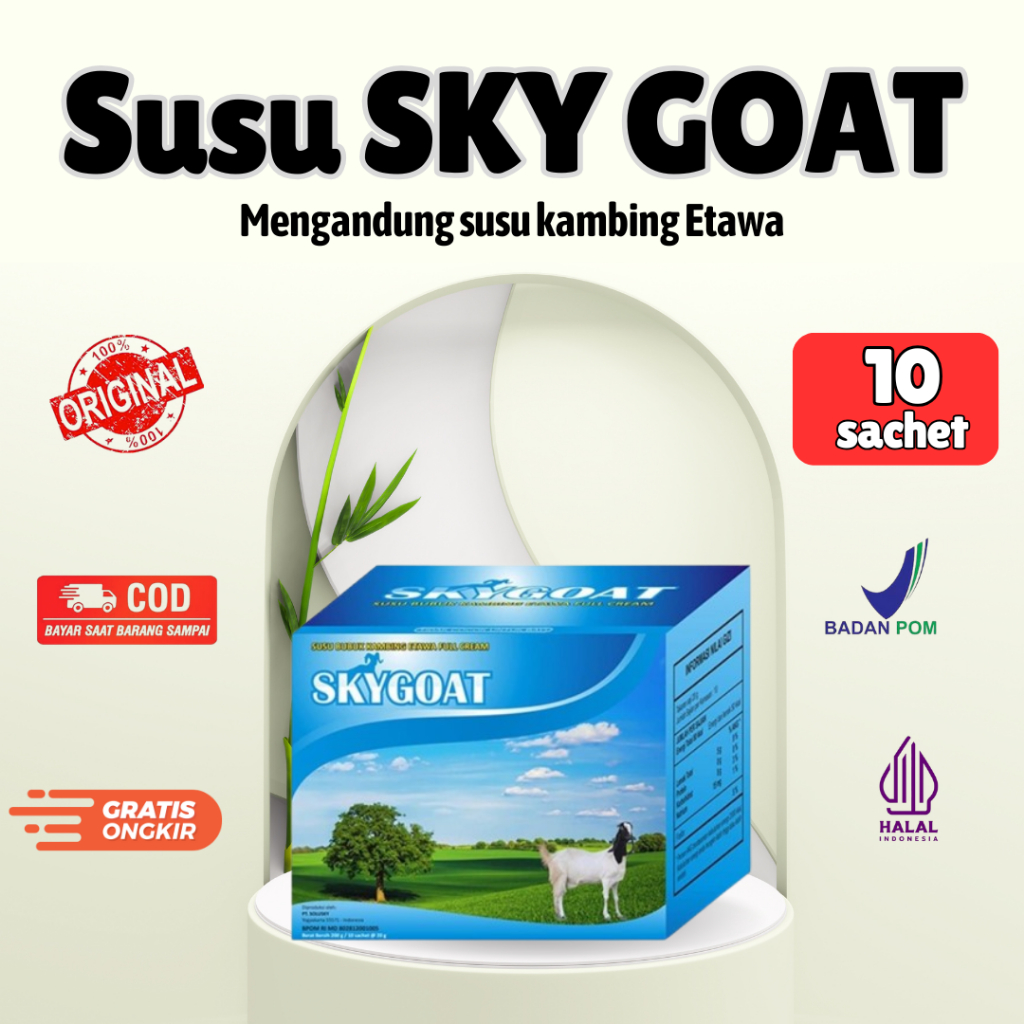 

Susu Kambing Etawa SkyGoat – Susu Bubuk Kaya Nutrisi & Tinggi Kalsium | 10 sachet/ Box