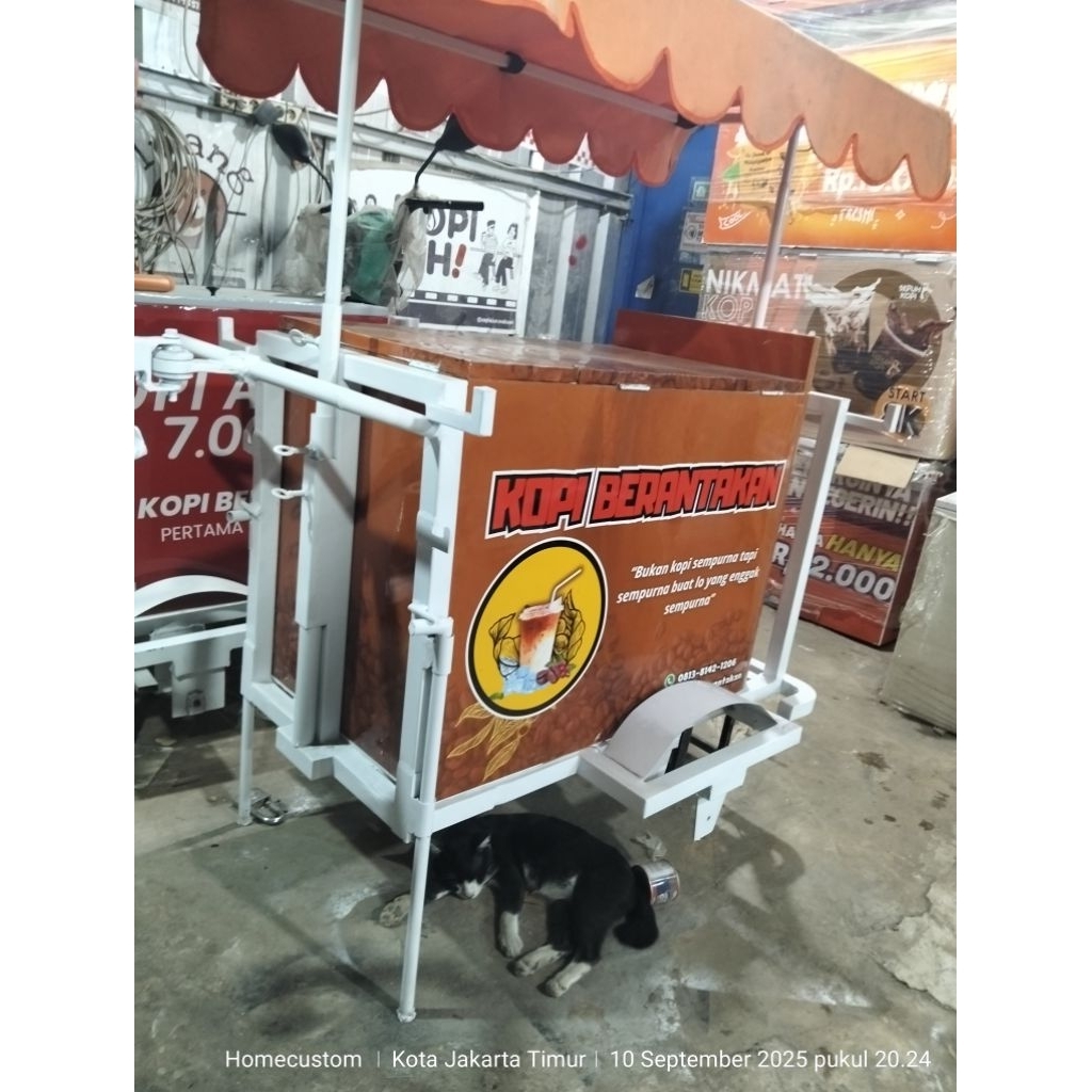 gerobak kopi tarik motor custom Kanopi