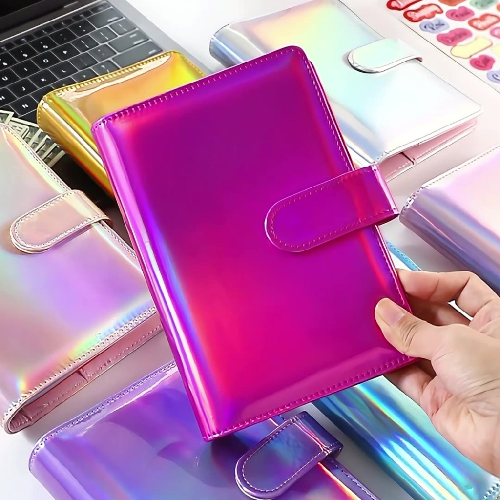 

[Artopia] Binder A6 Leather dan Hologram Kulit Sintetis 6 Ring Menabung Kuliah