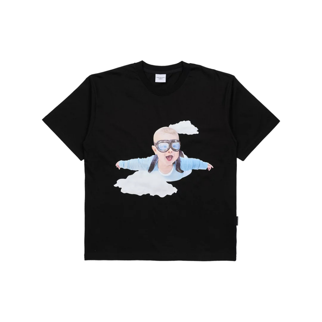 Baby Face Skydiving Short Sleeve T-Shirt Black