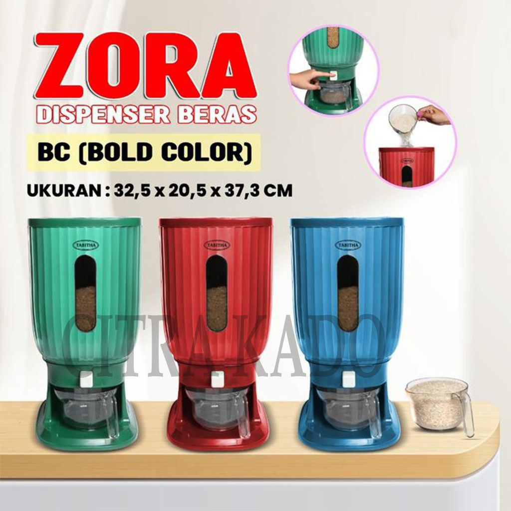 TEMPAT BERAS ZORA 10LITER/DISEPENSER BERAS 10LITER