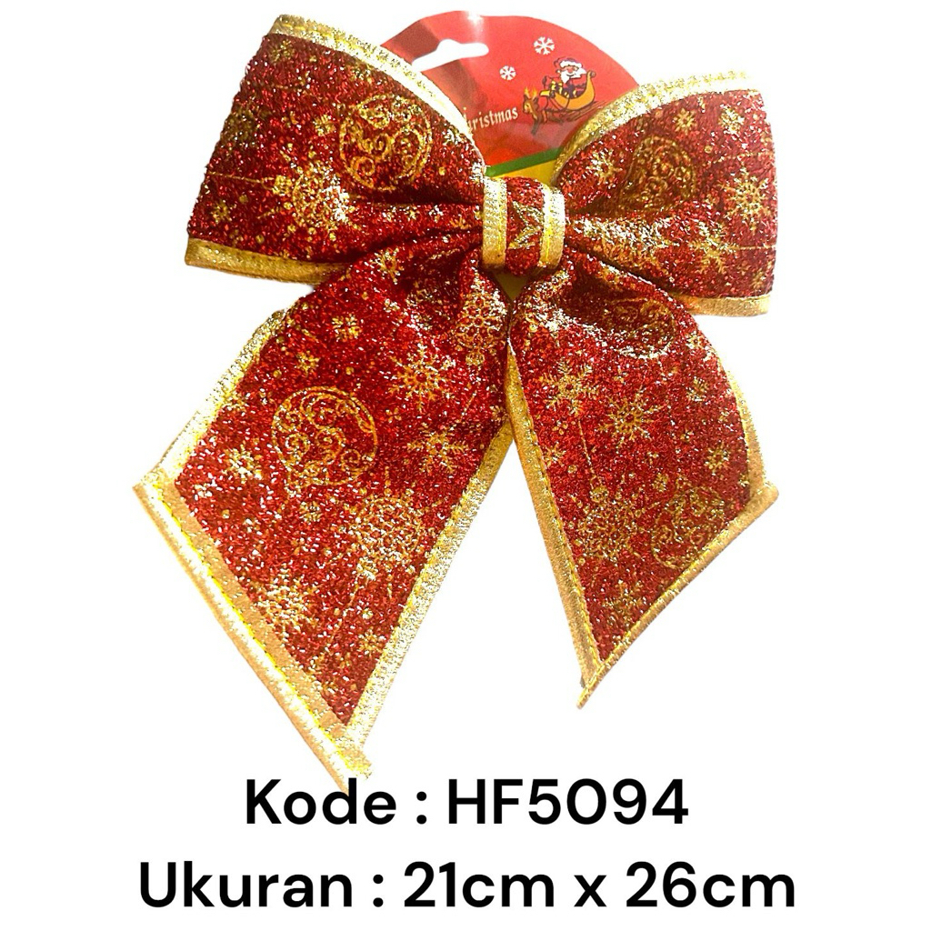 

HF 5094 pita gliter merah list emas ukr 21x26cm