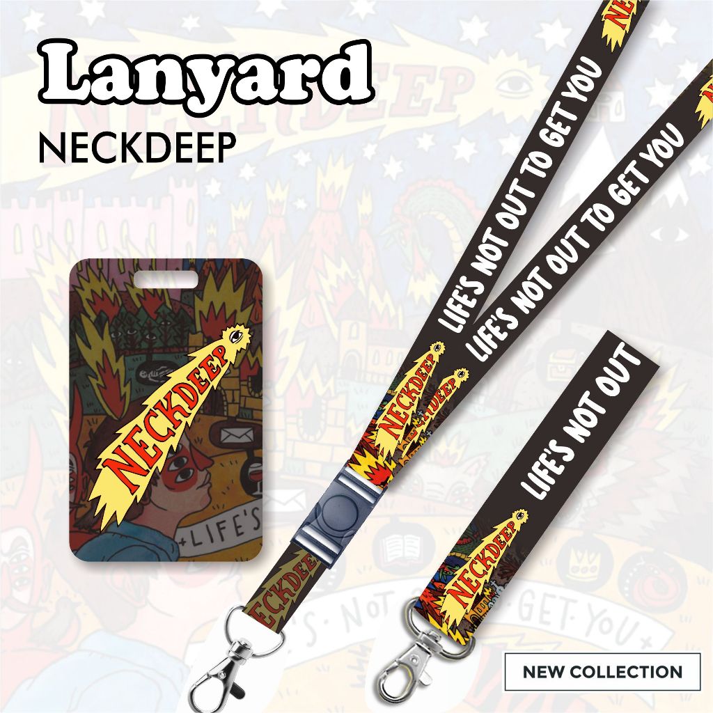 

STRAP LANYARD CARD HOLDER Neckdeep Band Gantungan Kunci, Handphone, ID Card