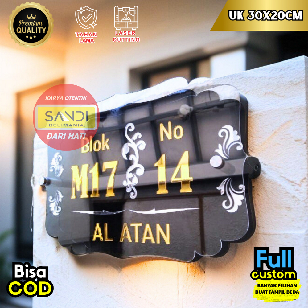 NOMOR RUMAH ACRYLIC NOMOR RUMAH ACRILIC NOMOR RUMAH AKRILIK NOMER RUMAH KLASIK PLUS BENING GANTUNG
