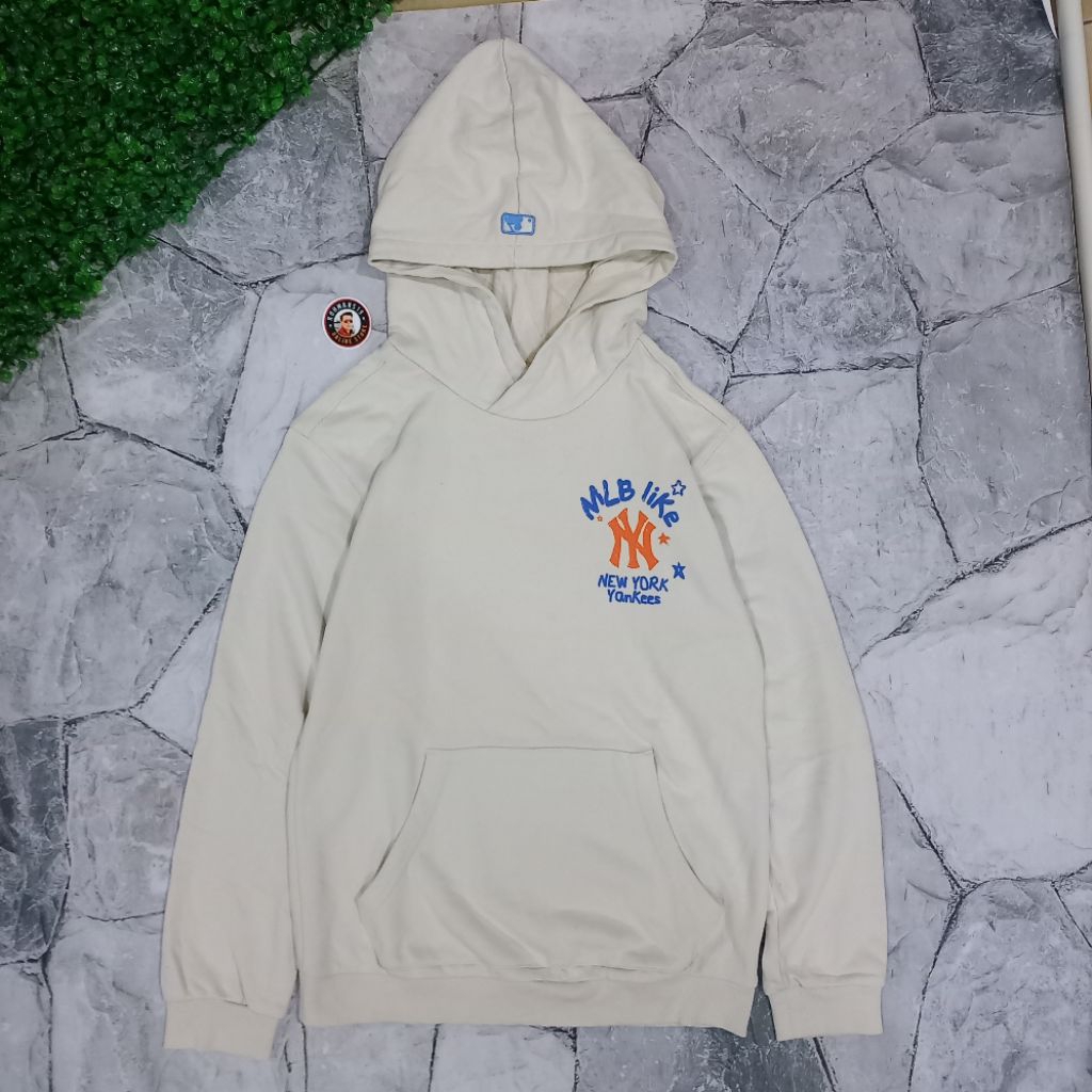 Hoodie MLB NY Putih Kantong Size XS/S