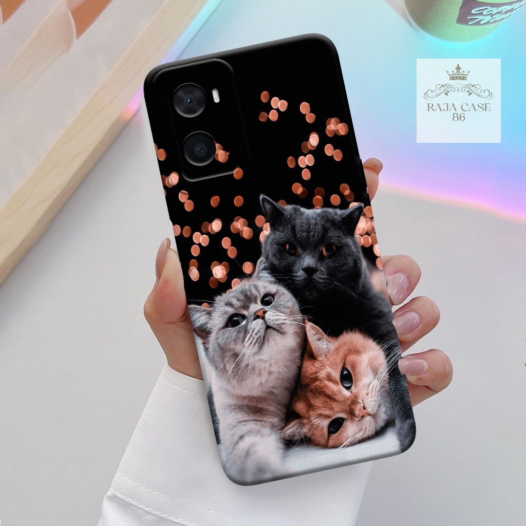 Case Oppo A76 / A96 - casing Oppo A76 - Motif case Cats - Pelindung handphone - Oppo - Softcase Oppo