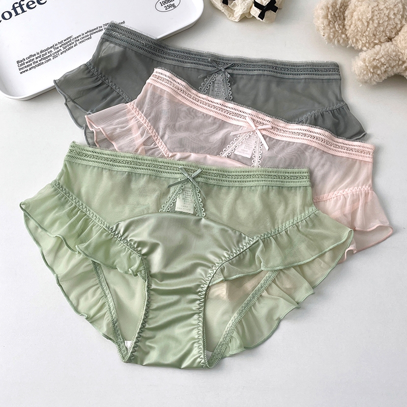 Celana Dalam Wanita Dewasa Jumbo 2996 Bahan Satin Premium Dihiasi Renda Cantik - Celana Dalam Nyaman