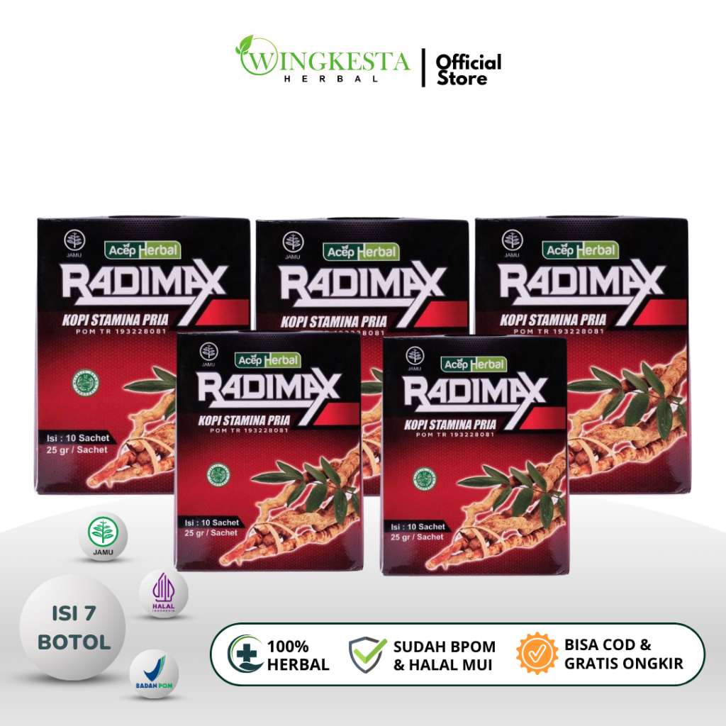 

Wingkesta Herbal - Paket 5 Box Kopi Radimax Sudah BPOM Biosa COD