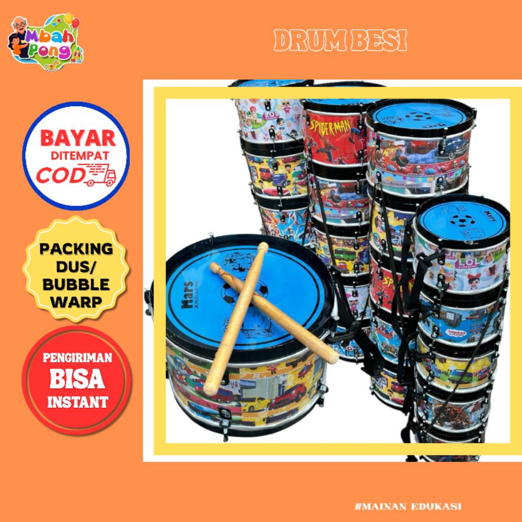 mainan drum anak,mainan drum besi anak,maian drum anak anak,mainan drum diameter 20