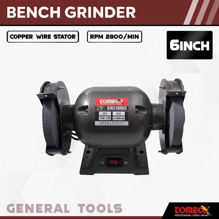 Gerinda Duduk 6" Listrik Tomeco Gurinda Duduk Bench Grinder