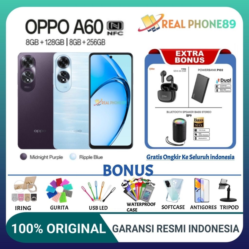 OPPO A60 NFC RAM 8GB+128GB | 8GB+256GB GB | A79 5G 8GB+256GB GARANSI RESMI OPPO INDONESIA
