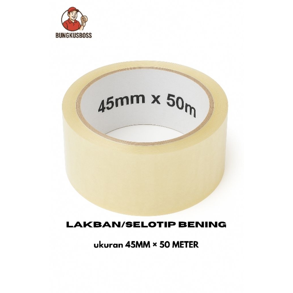 

LAKBAN/SELOTIP BENING, COKLAT UKURAN 45MM × 50 METER