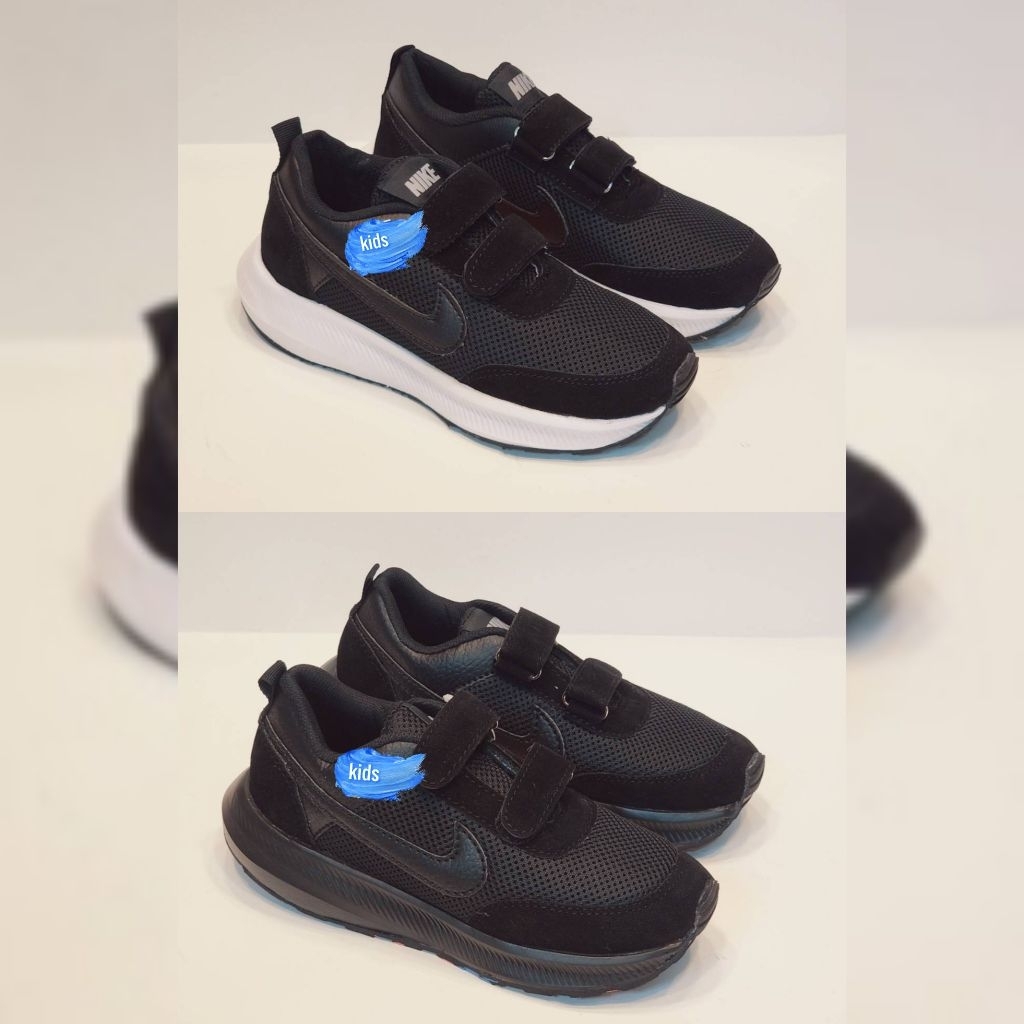 Sepatu Sekolah Hitam polos Velcro 32-37