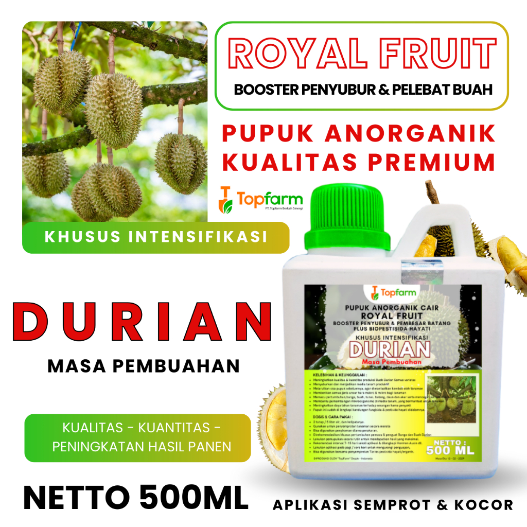 Pupuk Pelebat Buah Durian/ Booster Pohon Durian & Pelebat Buah/ Pupuk Booster Durian Perangsang Buah