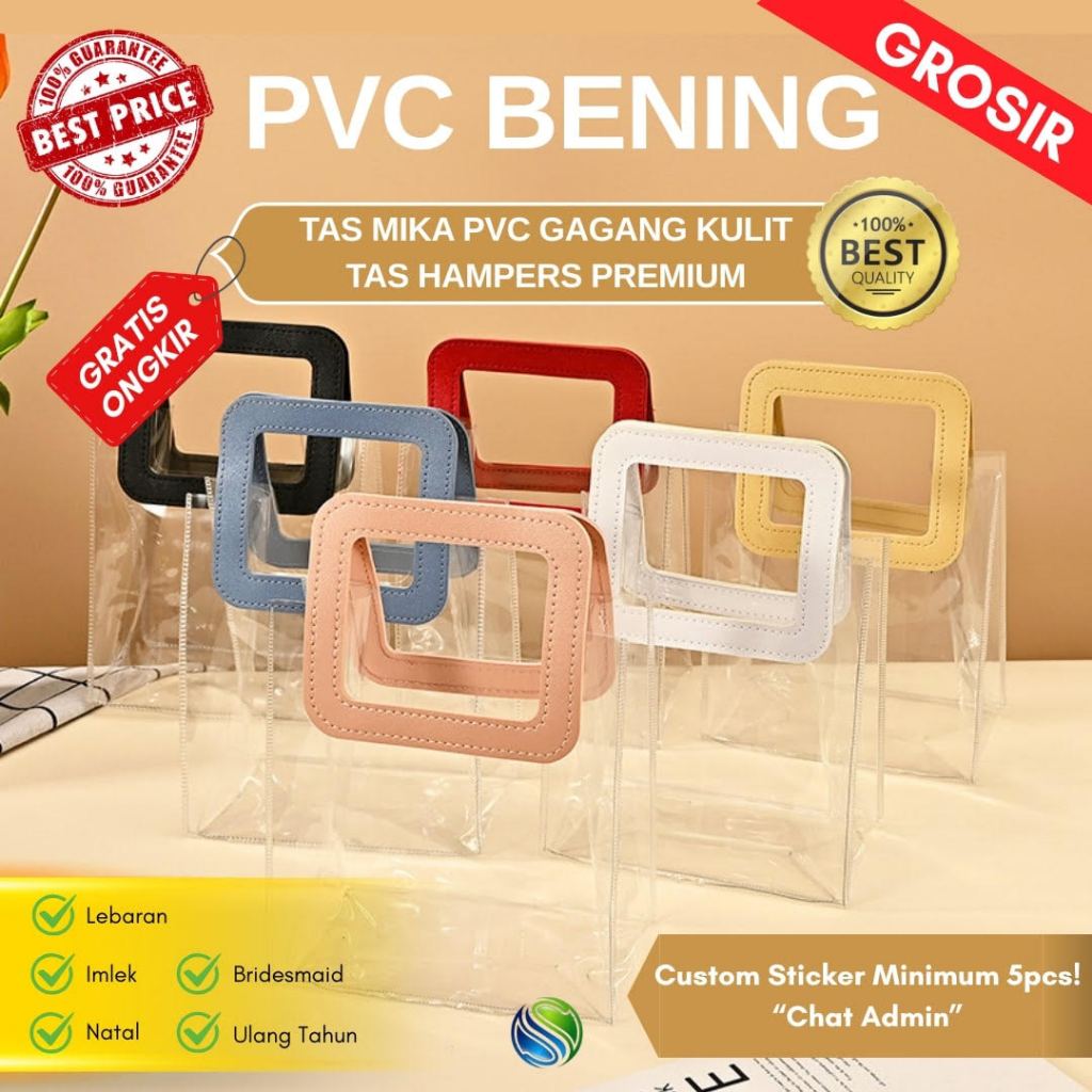 

[GROSIR 10pcs] Goodie Bag PVC Bening Kotak Premium / Hampers Acara Spesial
