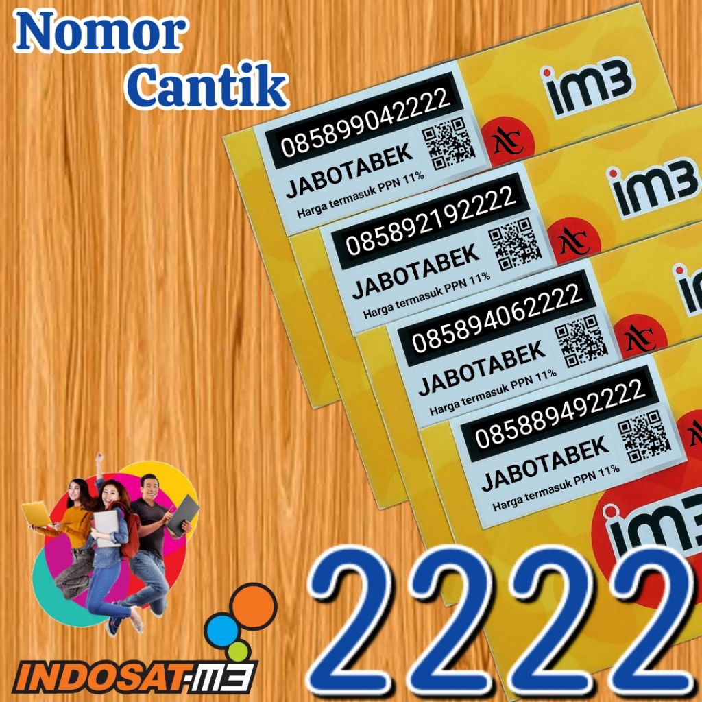 perdana indosat 2222 Nomor Cantik im3 2222 kwartet 4G