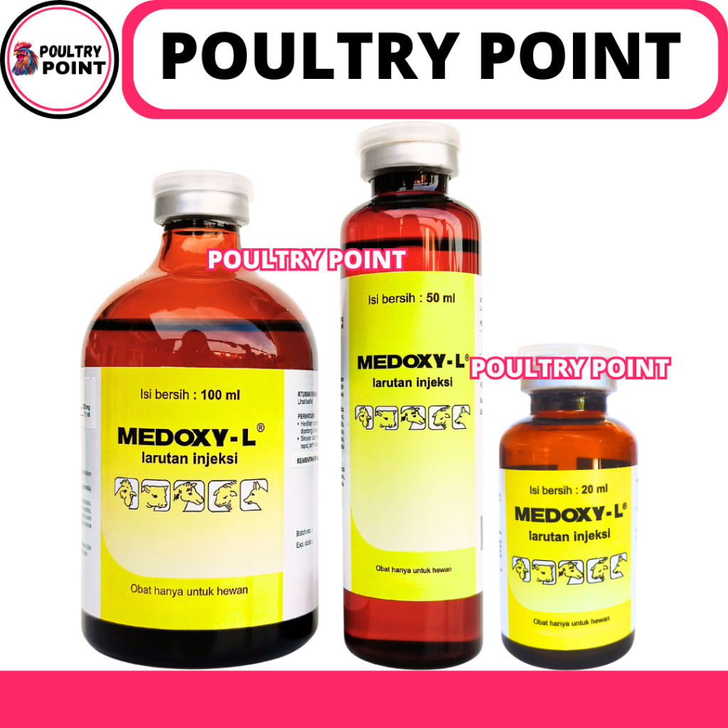MEDOXY L 100ML MEDOXY L 50ML MEDOXY L 20ML MEDION - Obat Hewan Anti Infeksi Spektrum Luas Ternak