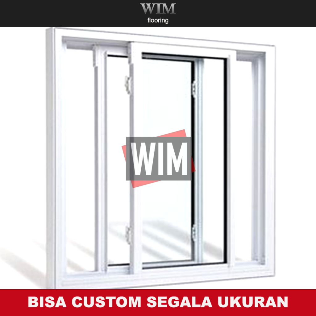 jendela Alumunium Sliding Kaca Polos Atau Kaca Bening