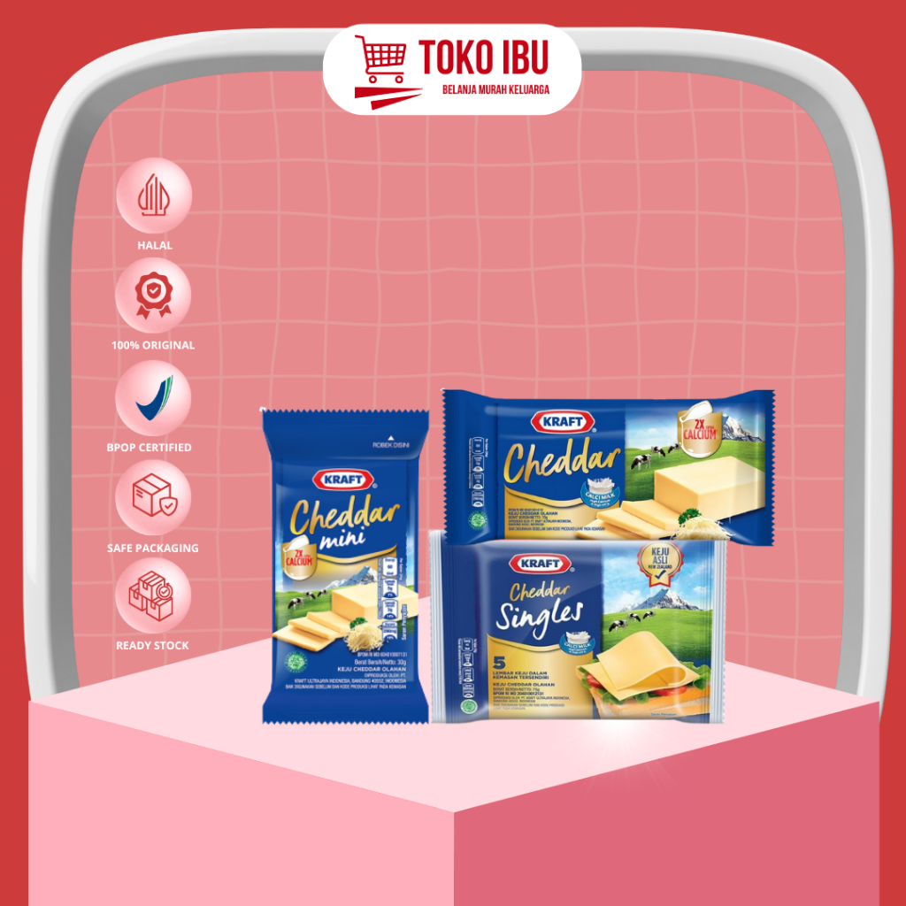 

Kraft Keju Cheddar 30 g/ 75gr 5 slice/ 70 gr Keju Siap Saji