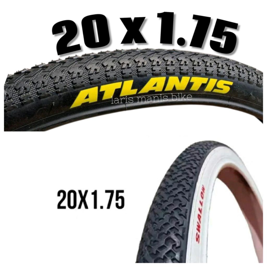 swallow ban luar sepeda mini bmx 20 x 1.75hitam putih