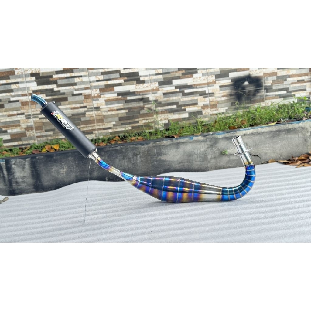 Knalpot PDK RX King Blue Stainless Suara Garing RR27 EXHAUST