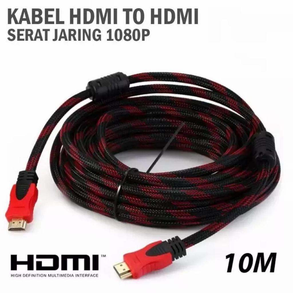 Kabel HDMI Jaring 10M 10 M / Kabel HDMI Male To Male 10 Meter / Kabel HDMI to HDMI Cable 10Meter