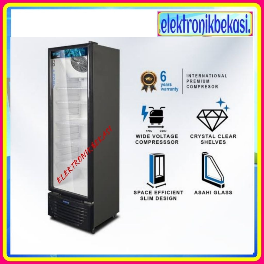 Steko Showcase LG 300 No Frost 5 Rak 280L - Lemari Pendingin Hemat Listrik