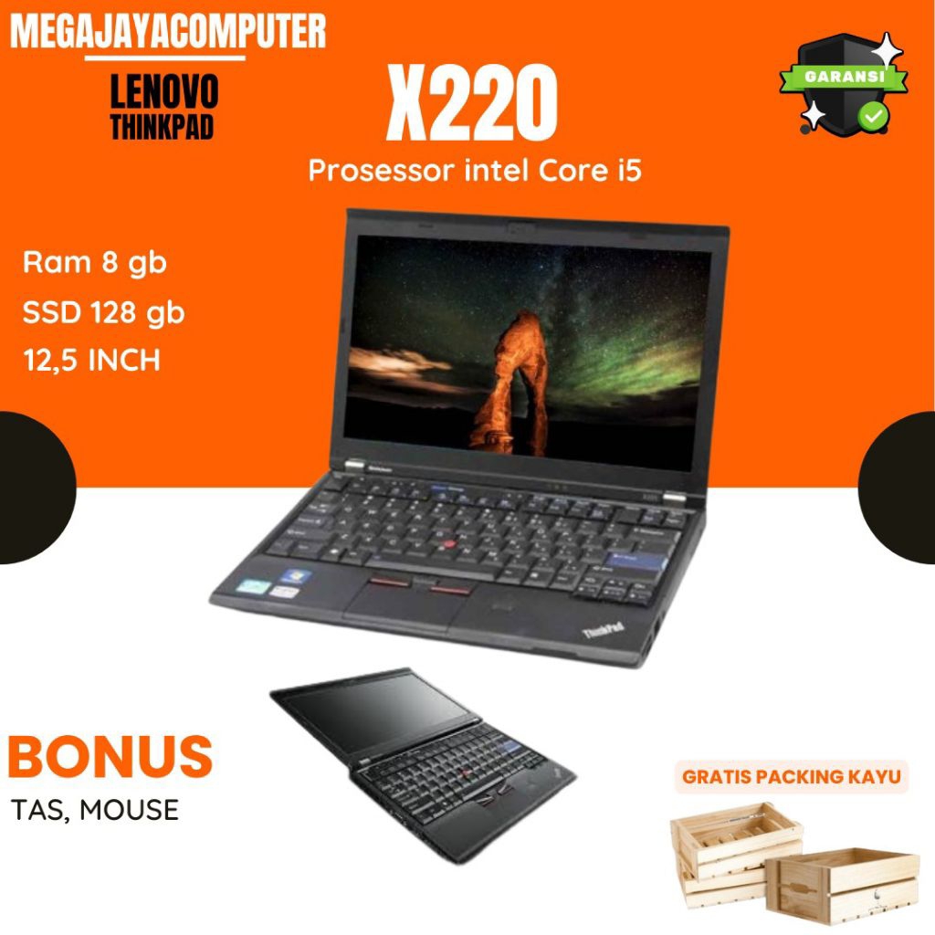 LENOVO THINKPAD X220 CORE I5 RAM 8GB SSD 128GB