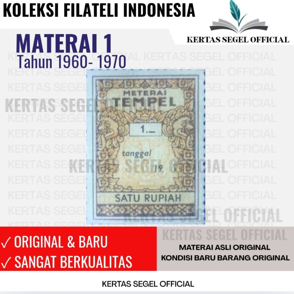 

MATERAI 1 RUPIAH TAHUN 1960 1961 1962 1963 1964 1965 1966 1967 1968 1969 1970 ORIGINAL