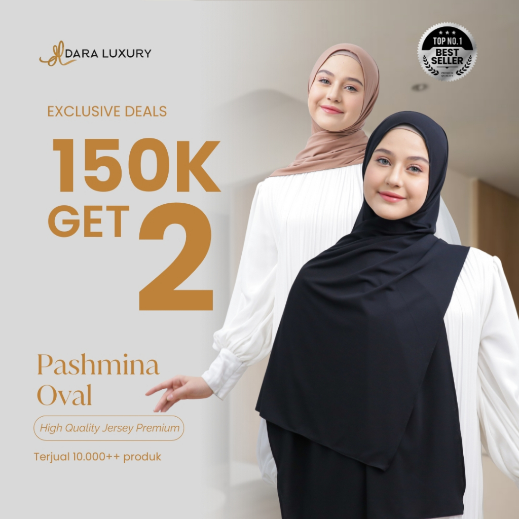 Dara Luxury | Nara | Jilbab Pashmina Jersey Premium Instan Oval | Mudah Styling Looks Maksimal