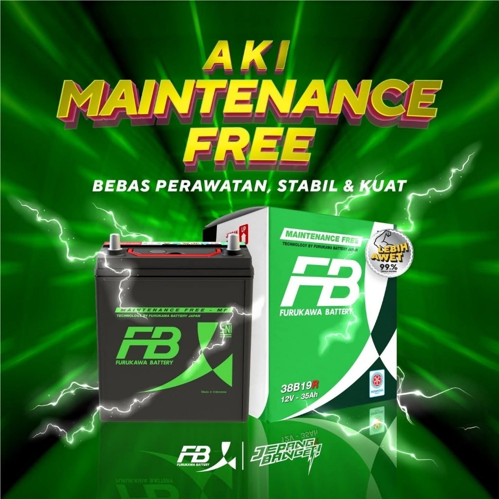 Aki Kering FB NS40ZL, 35ah Mobil Honda Brio, Jazz, Freed, Mobilio 38B19L furukawa battery