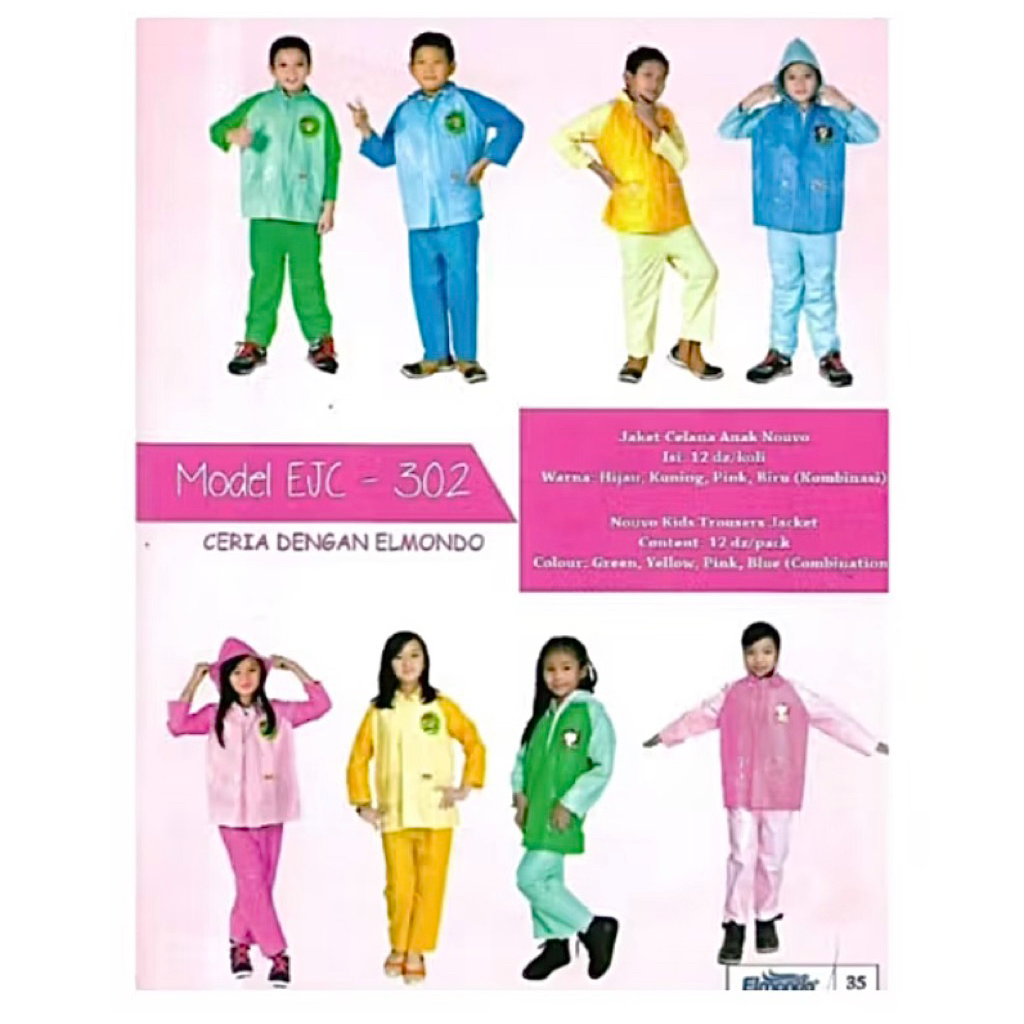 mantel anak elmondo 302 / setelan mantel anak / jas hujan jaket celana anak / mantel anak / jas huja