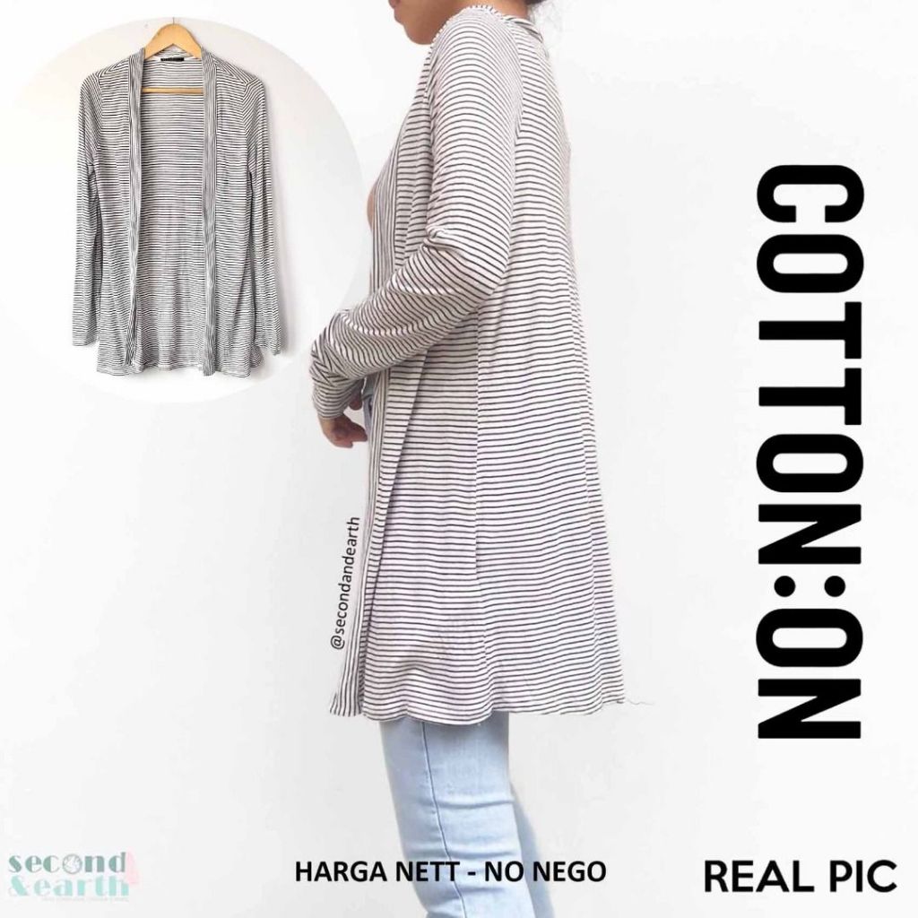 Preloved Cotton On Kardigan Lengan Panjang [M fits XS-M] Rajut Halus stretch Long Outer Fine Knit Ra