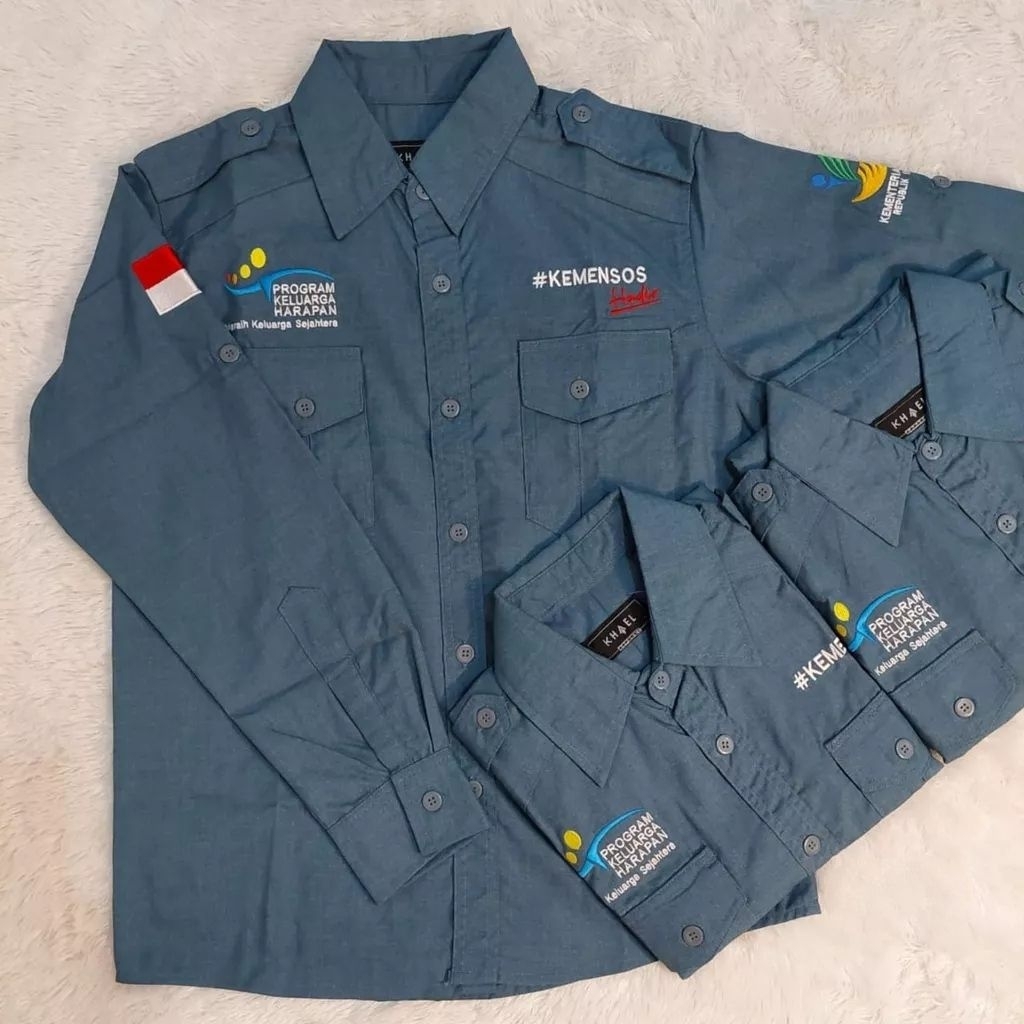 Kemeja KEMENSOS baju KEMENSOS seragam KEMENSOS full bordir
