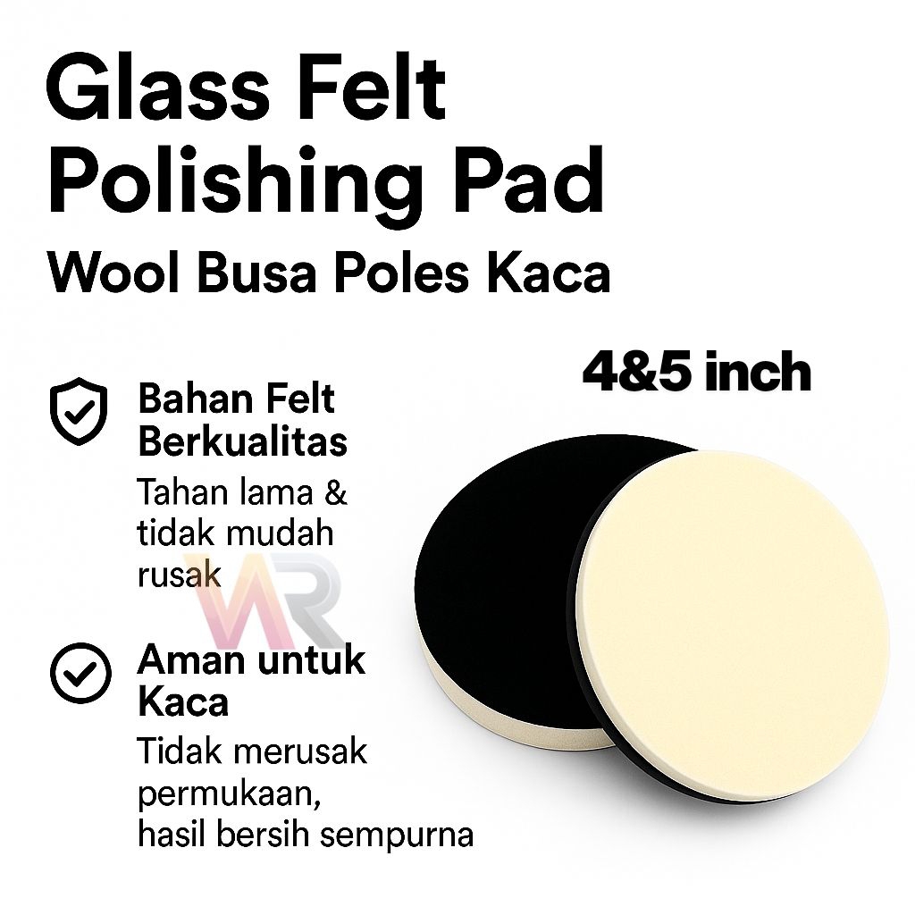 FIXTOP Glass Felt Polishing Pad Busa Wol Poles Kaca Mobil Rumah Motor – Alat Pembersih Kaca Baret Ha