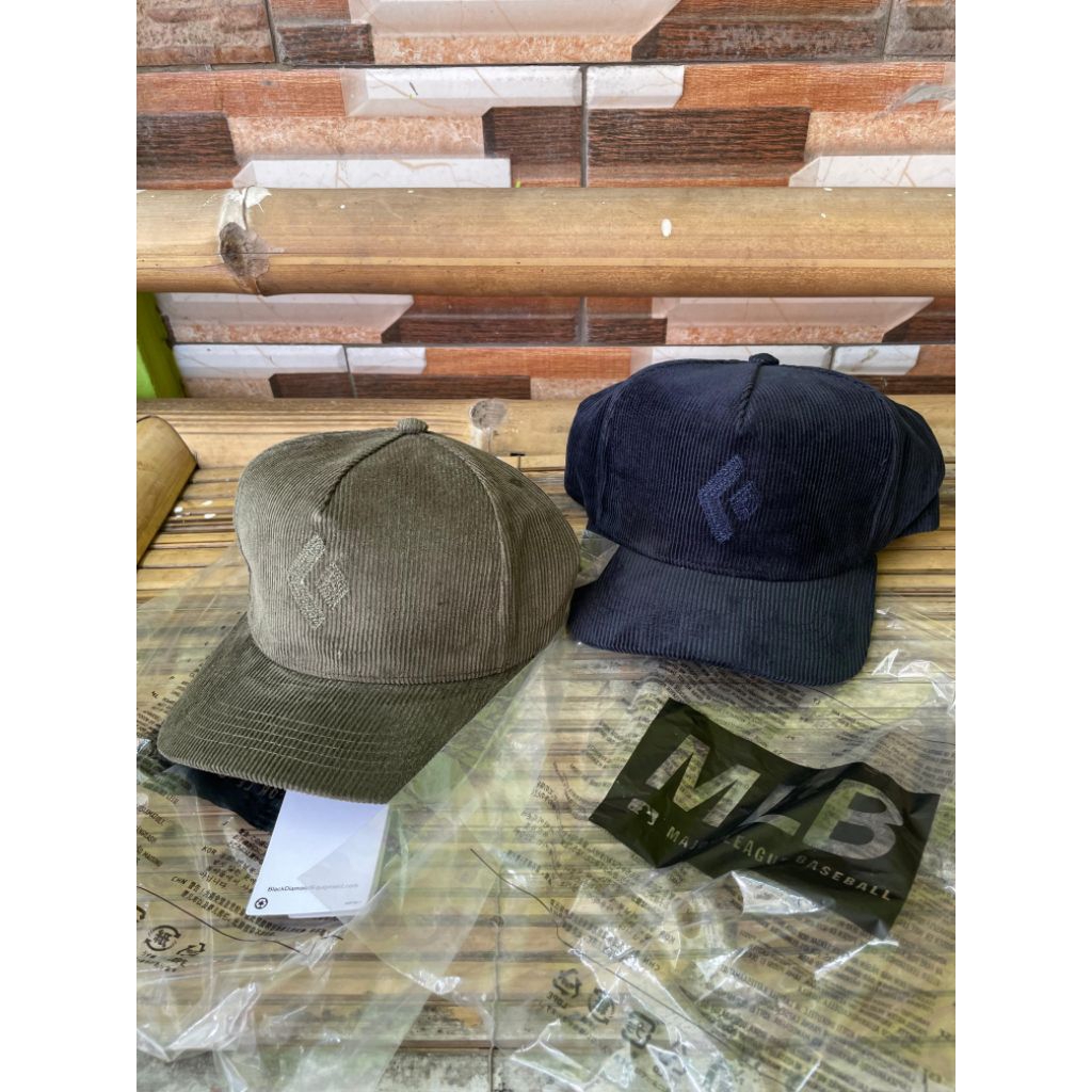 black diamond cord cap / topi corduroy black diamond / kodoray hat