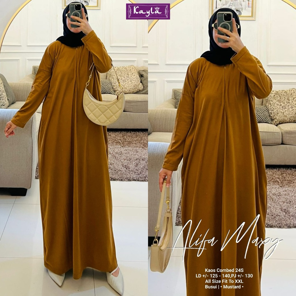 COD= NO CANCEL• Alifa Maxy by Kayla• Maxi Dress Combed Adem Best Seller