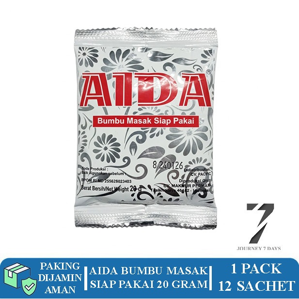 

AIDA BUMBU MASAK SIAP PAKAI PACK ISI 12 SACHET 20 GRAM JOURNEY 7 DAYS DENGAN PAKING AMAN