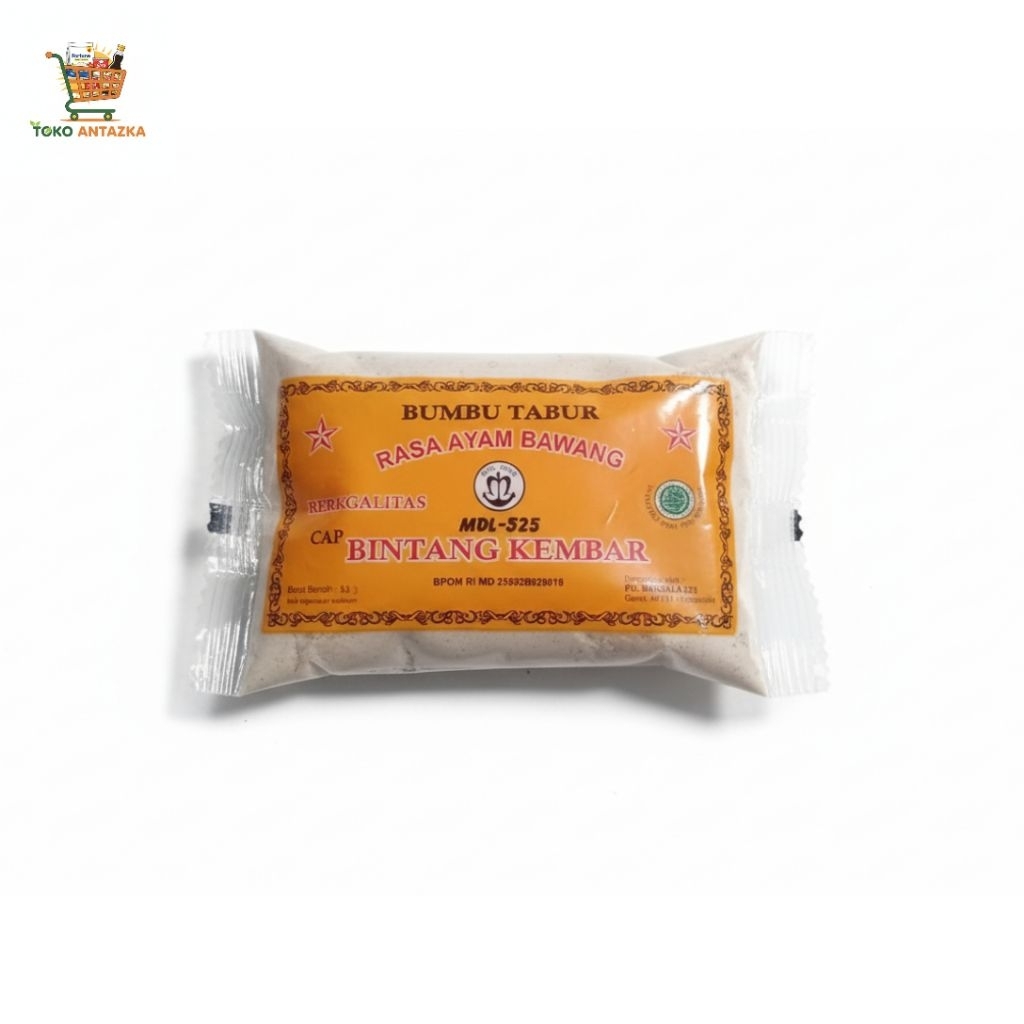 

Bumbu Tabur Rasa Ayam Bawang Cap Bintang Kembar 50gram ( Bumbu Tabur Cemilan, Bumbu Tabur Makaroni, Bumbu Tabur Snack )
