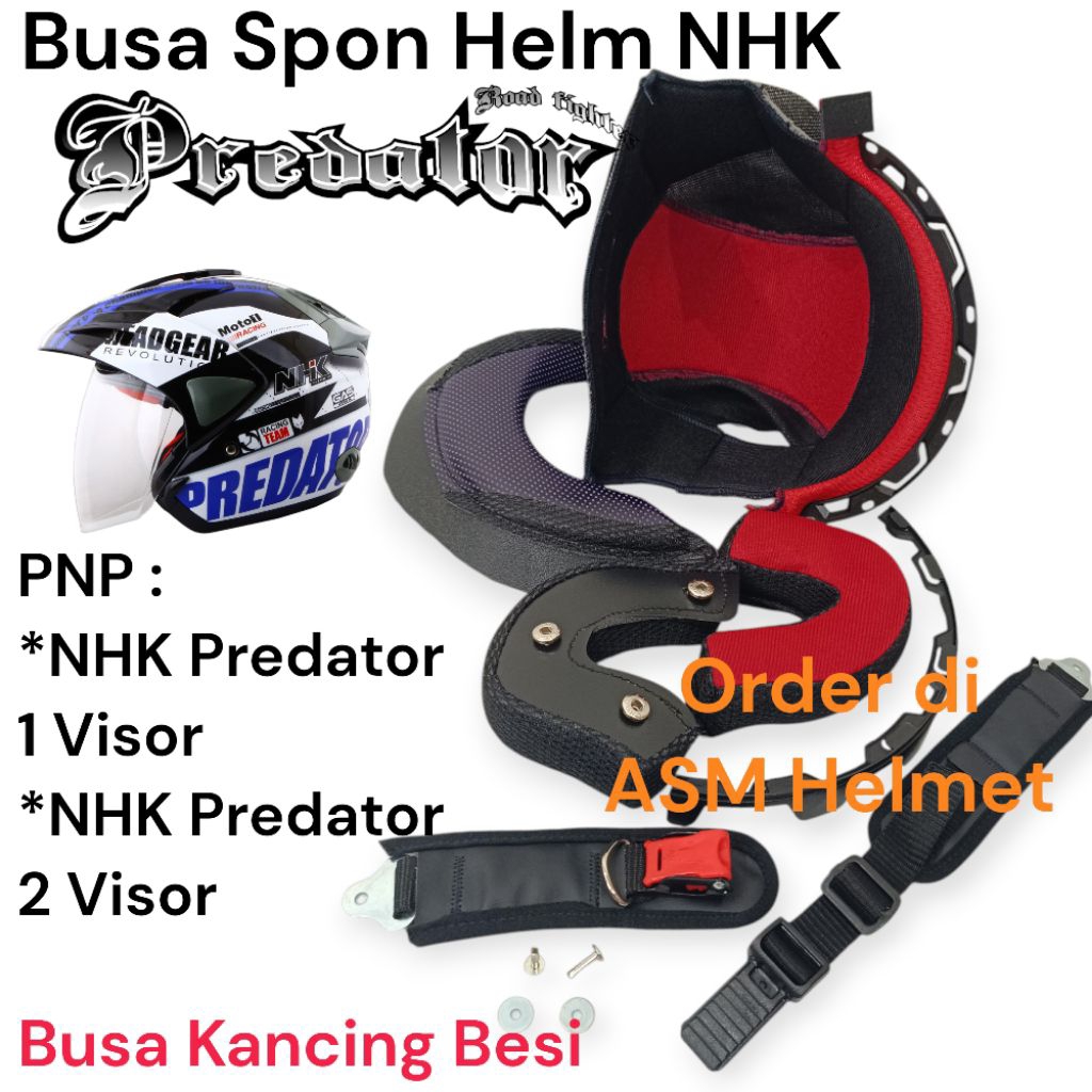 Busa Helm NHK Predator 2 Visor Busa Fullset NHK Predator 1 Visor Kancing Besi