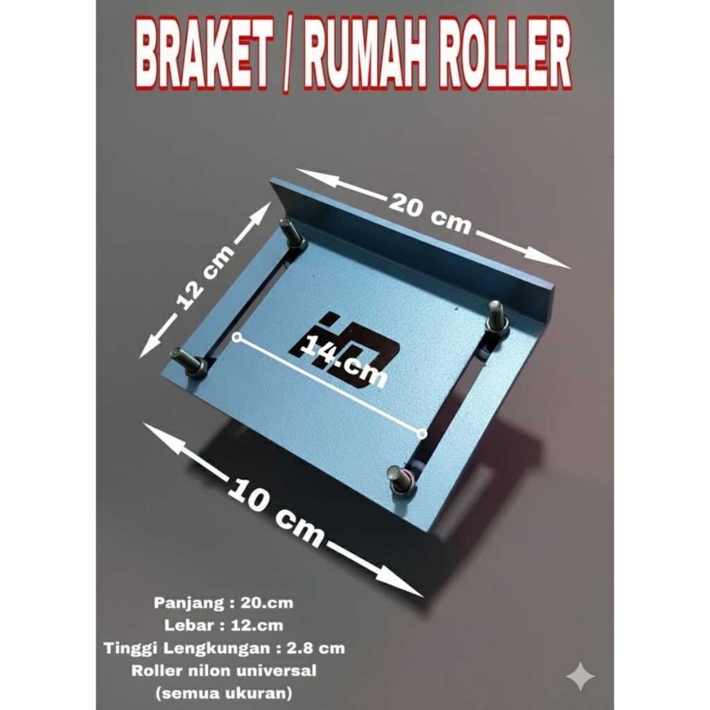 Bracket Roda Roller nilon // Rumah Roda nilon Pagar Besi // 1 Set Rumah Roda Nilon Bahan Tebal