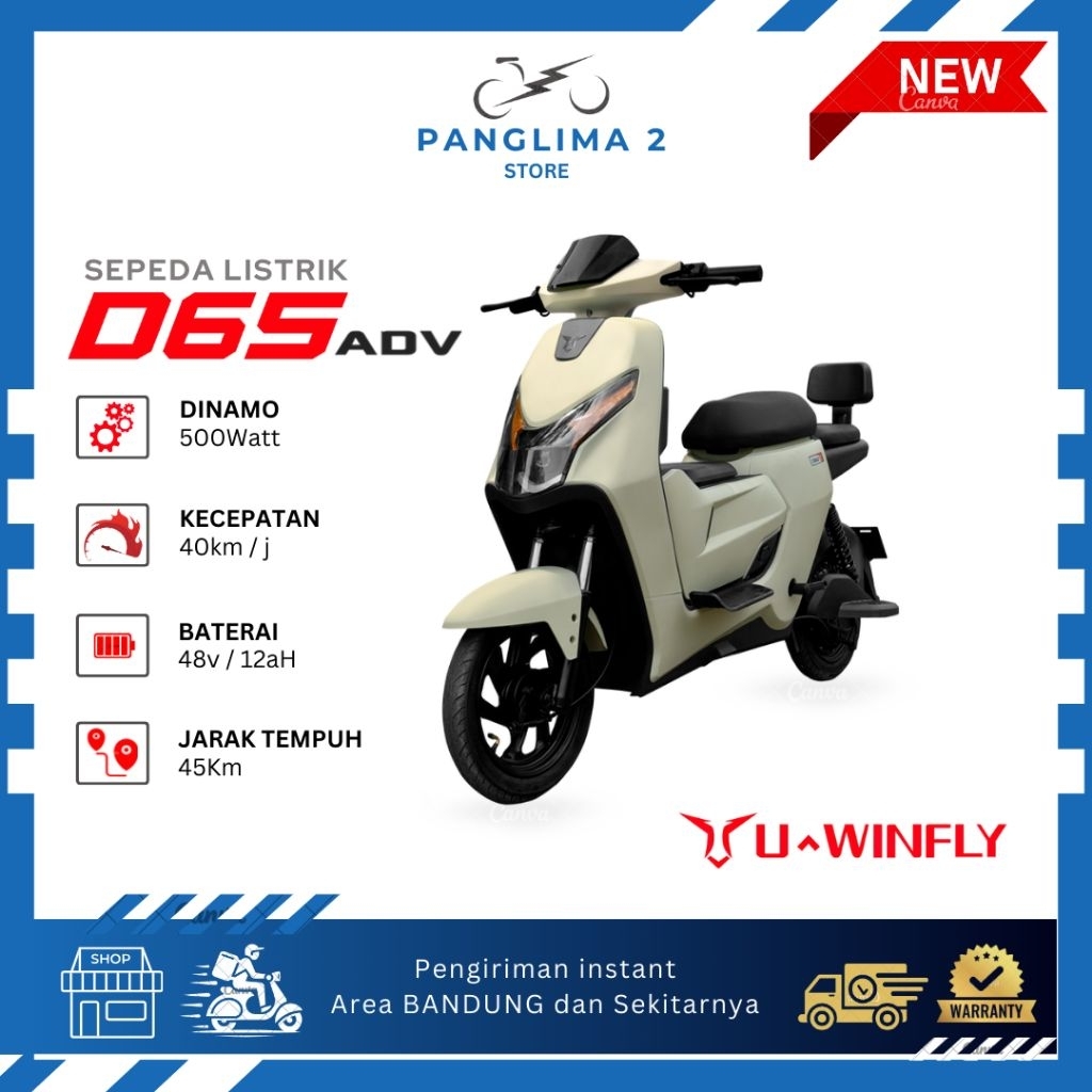 Sepeda Listrik Uwinfly D65 ADV 500 watt NFC System Bergaransi