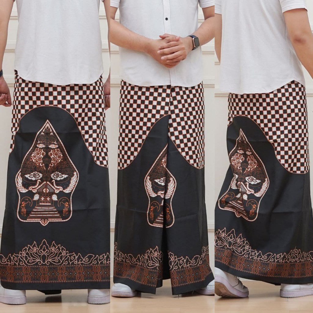 SARUNG BATIK DEWASA GUNUNGAN WAYANG MOTIF TEMBUS/ SARUNG SANTRI