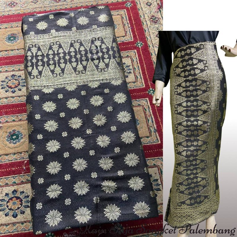 Tino Songket Kain Bawahan Saja Tenun ATBM Palembang - Bahan Kebaya Pengantin & Pesta Mewah - Songket