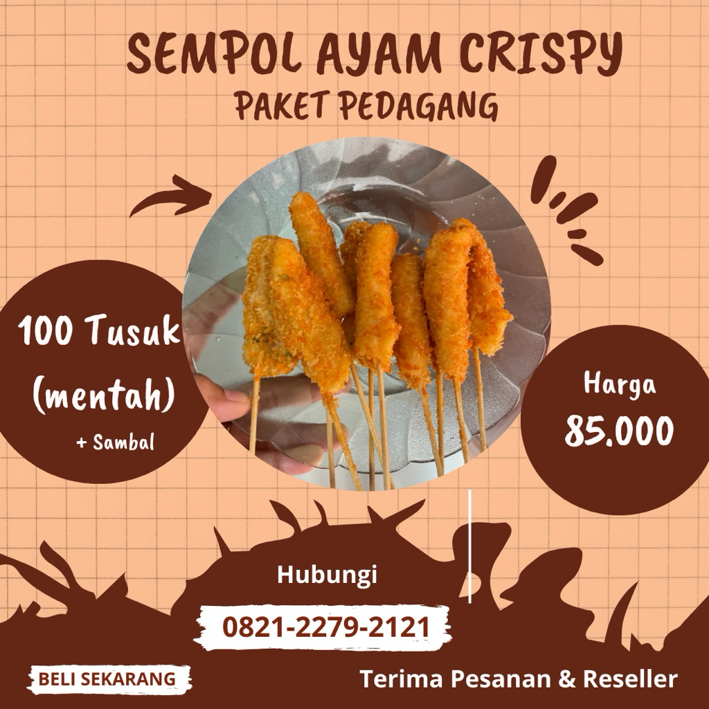 SEMPOL AYAM CRISPY (mentah) PAKET PEDAGANG 100 tusuk