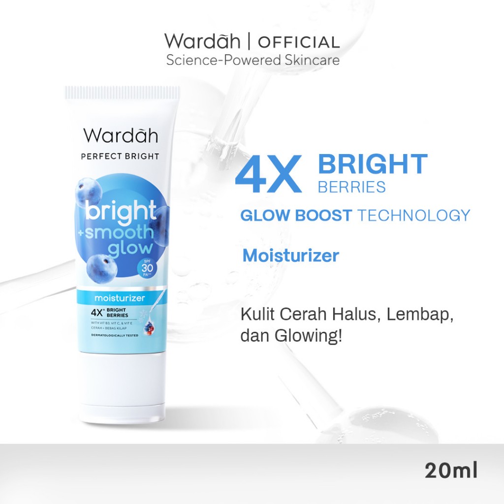 Wardah Perfect Bright Moisturizer +Smooth Glow SPF 30PA+++ 20 ml - Harga Grosir Bisa Cod