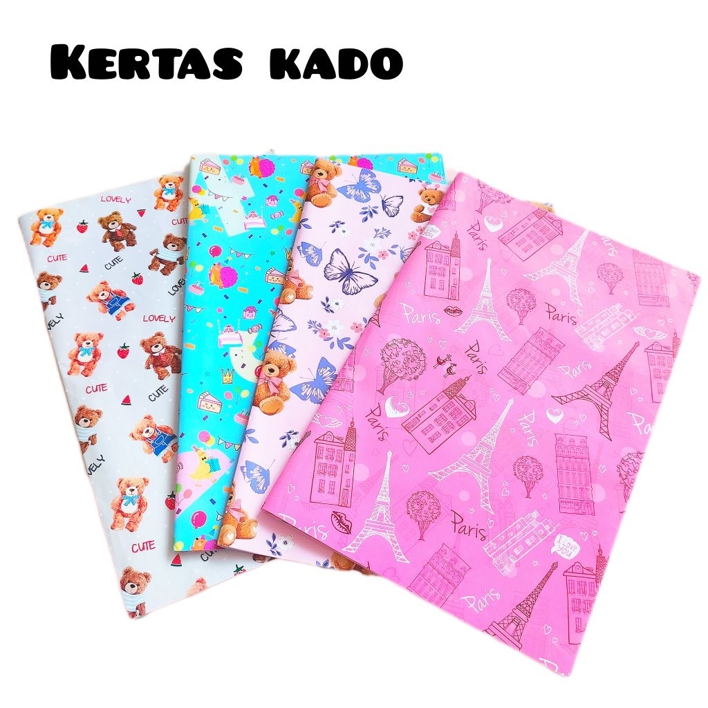 

V2_Kertas Kado/ Bungkus Kado / Kiky Kertas Kado Love | Batik | Natal | karakter | Motif | Bungkus Kado | Parcel | Hadiah