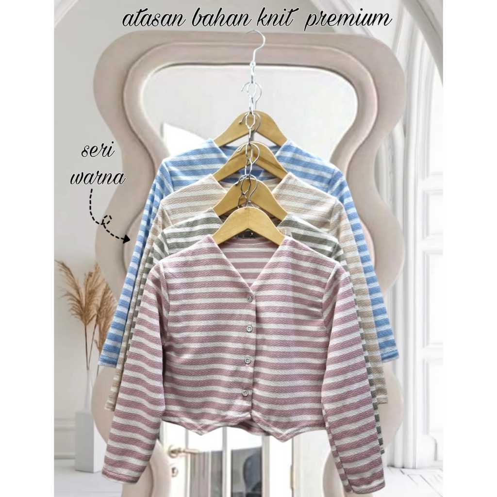 Baju Knit AMELIA / Baju Crop Knitrip Premium / Baju Atasan Wanita / Baju Wanita Kekinian / Baju Crop