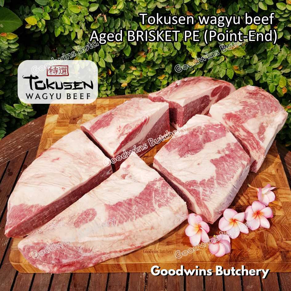

Beef wagyu Tokusen BRISKET PE (Point-End) marbling MBS-5 | daging sapi pucuk sandung lamur | aged frozen freshly sliced 2-3mm 1.5kg