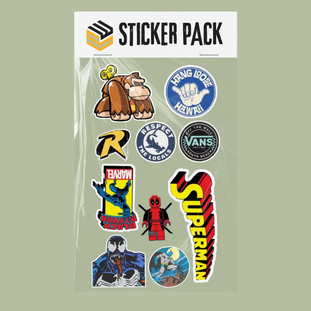 

Sticker Pack Kartun & Superhero Mix 10pcs (Anti Air, Vinyl, Premium) WS1-02